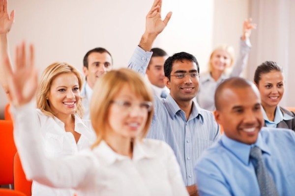 Group of businesspeople on a seminar.